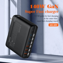 شارژر رومیزی 140 وات الدینیو مدل GaN A6140C
