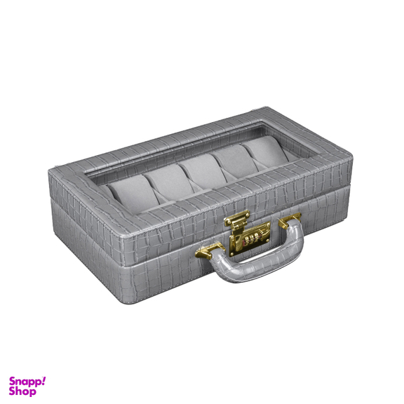 جعبه ساعت 12 خانه چرم طرح کروکودیلی کد TW-2483