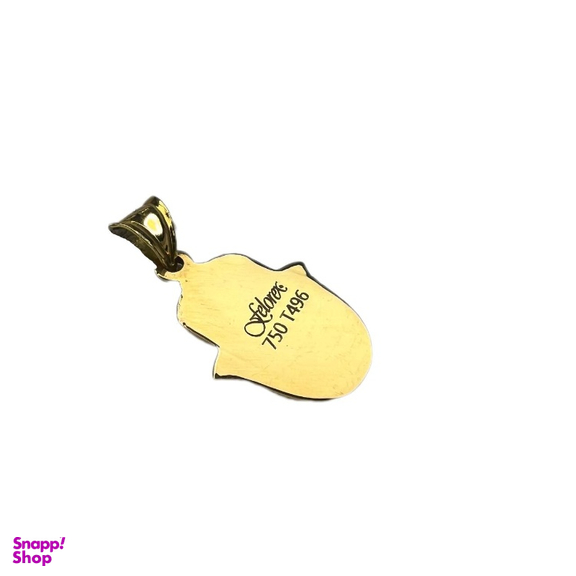 آویز گردنبند طلا 18 عیار زنانه مدل چشم نظر طرح دست همسا