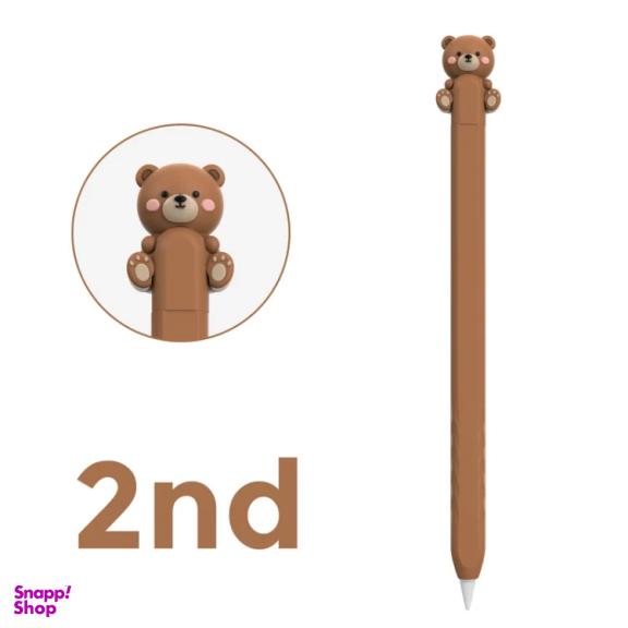 کاور قلم لمسی آهااستایل مدل PT129-2 طرح خرس مناسب اپل سری 2