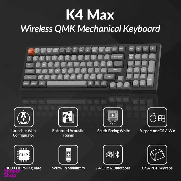 کیبورد مخصوص بازی کیکرون مدل K4 Max RGB Red Switch