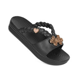 دمپایی زنانه شیما مدل فانتزی رنگ مشکی