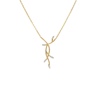 گردنبند طلا 18 عیار زنانه گلد گالری لیبرا طرح حلقه ای فلامینگو مدل شاخه