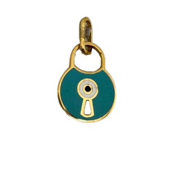 آویز گردنبند طلا 18 عیار زنانه مدل دایره طرح قفل