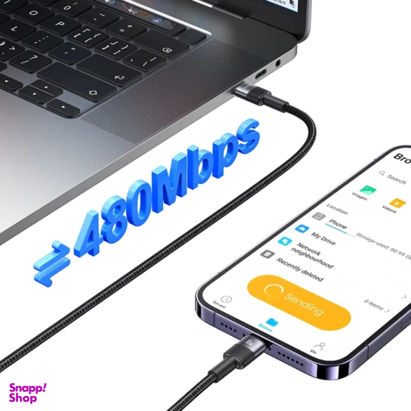 کابل تبدیل Type-C به Lightning یوسمز مدل SJ729-30W طول 1.2 متر