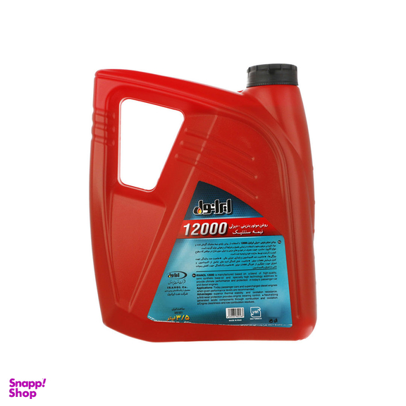 روغن موتور ایرانول 12000 مدل SAE 10w-40 حجم 3500 میلی لیتر