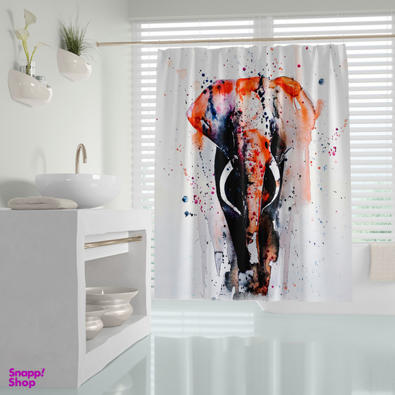 پرده حمام دلفین مدل Elephant سایز 180×200 سانتی متر