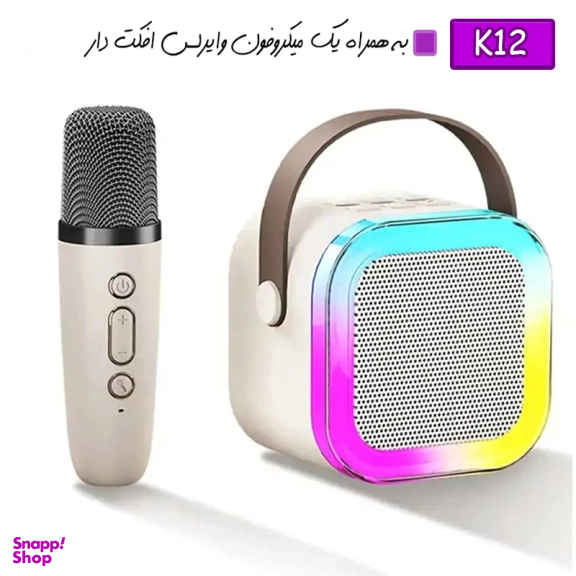 اسپیکر بلوتوثی قابل حمل مدل K12 به همراه دو میکروفون