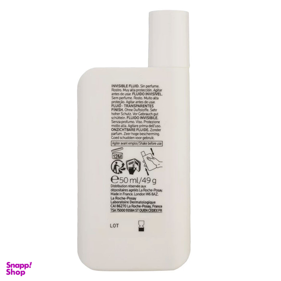 فلوئید ضد آفتاب بی رنگ لاروش پوزای مدل Invisible Fluid با SPF50 حجم 50 میلی لیتر