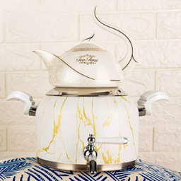 ست کتری قوری کروپ ست مدل رنگی ماربل کد 915