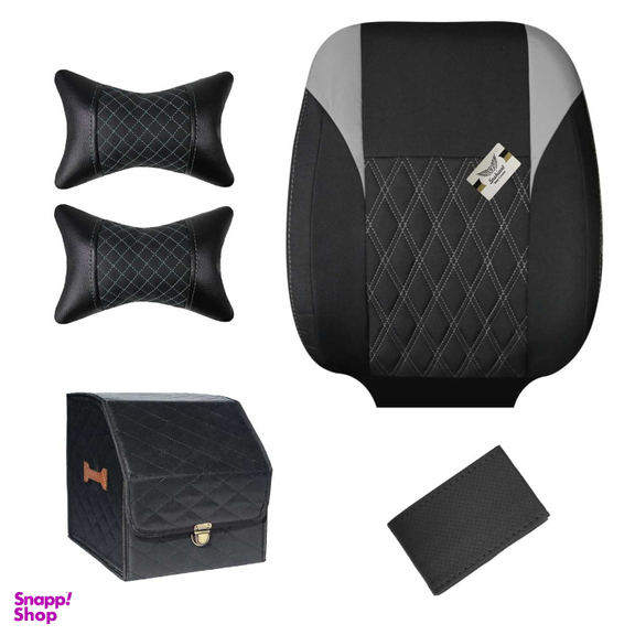 روکش صندلی خودرو سوشیانت مدل گوشواره ای به همراه پشت گردنی و باکس و دور فرمان مناسب پژو 206 و 207