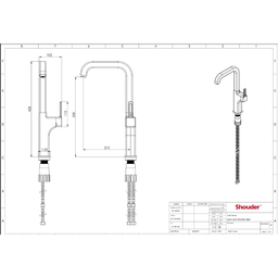 شیر آشپزخانه شودر مدل میشل کروم کد 201020000005