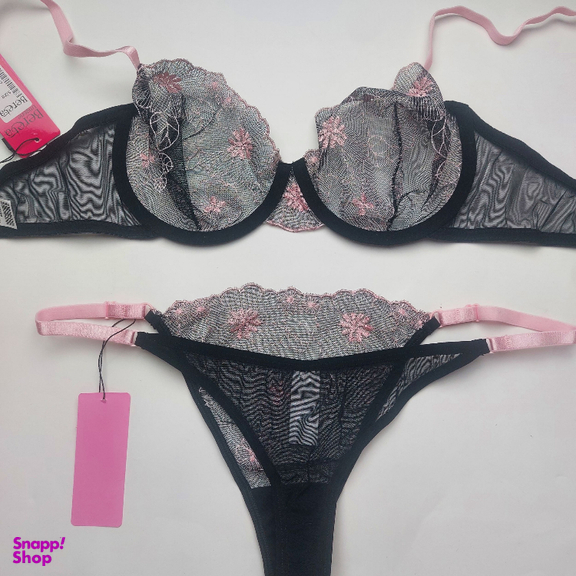 ست شورت و سوتین زنانه برتا کد 2020BS رنگ مشکی