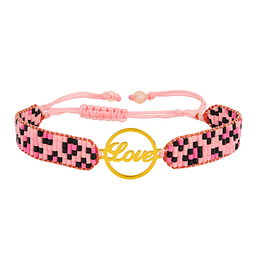 دستبند طلا 18 عیار زنانه مدل love کد 00265