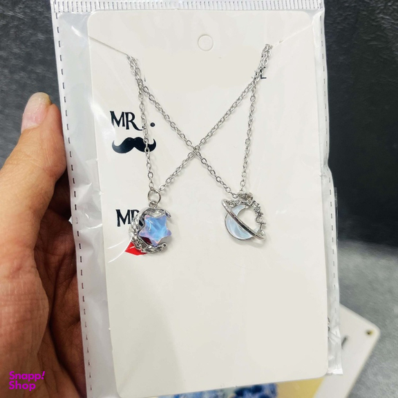 گردنبند مدل هولوگرامی ماه و ستاره کد 033 مجموعه 2 عددی