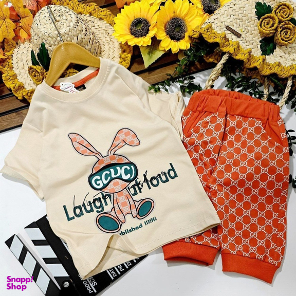 ست تیشرت و شلوارک مدل گوچی کد 7656