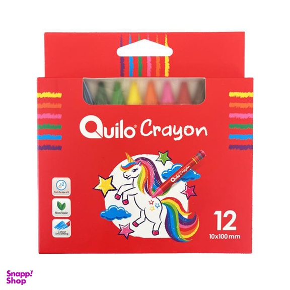 مداد شمعی 12 رنگ کوییلو طرح اسب شاخدار کد Q-644534-Unicorn