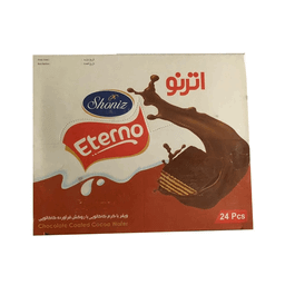 ویفر کاکائویی با روکش کاکائویی اترنو شونیز وزن 24 گرم بسته 24 عددی