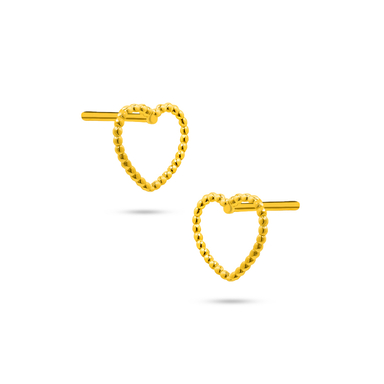 گوشواره طلا 18 عیار زنانه سی گلد گالری مدل قلب نقطه ای