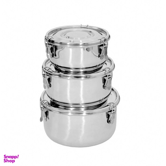 ظرف نگهدارنده مدل استیل KL19194 بسته سه عددی