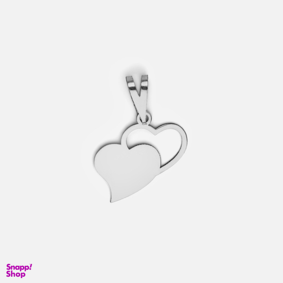 آویز نقره زنانه طرح دو قلب کد 05