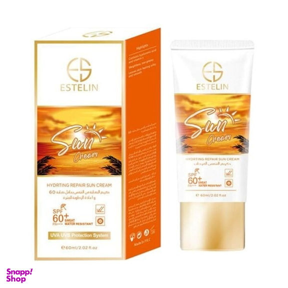 کرم ضد آفتاب استلین مدل ترمیم کننده و آبرسان spf 60 حجم 60 میلی‌ لیتر