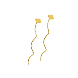 گوشواره طلا 18 عیار زنانه مدل بخیه ای ونکلیف کد 1035