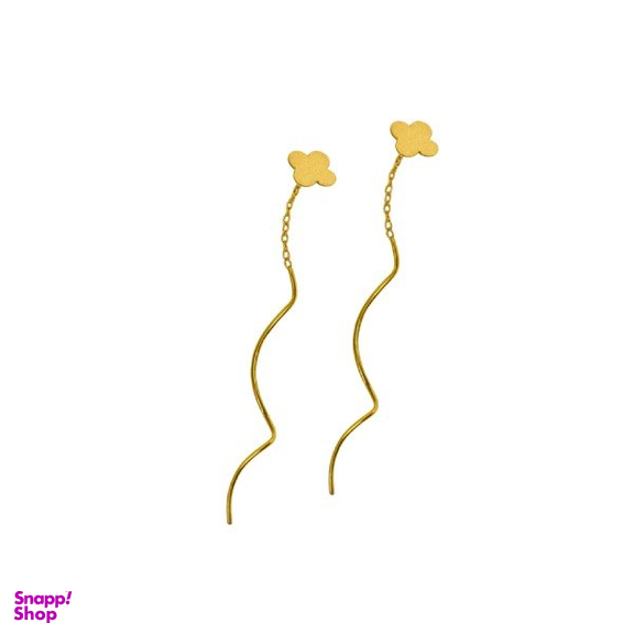 گوشواره طلا 18 عیار زنانه مدل بخیه ای ونکلیف کد 1035