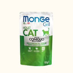 پوچ گربه مونگه مدل گوشت گریل و خرگوش وزن 85 گرم