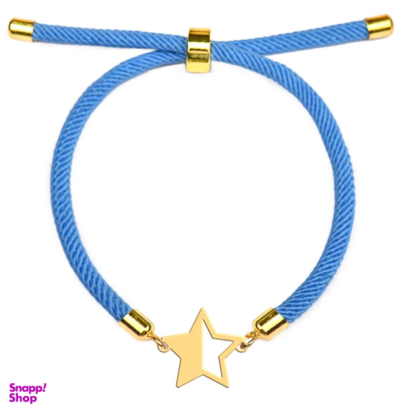 دستبند طلا 18 عیار دخترانه وی وی گلد گالری مدل ستاره نیمه کد S2193 blue