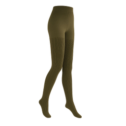 جوراب شلواری بافت گندم زنانه زیتونی