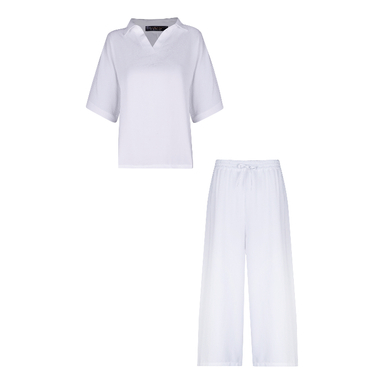 ست بلوز و شلوار زنانه لوینت مدل NIKA کد 0056 رنگ سفید