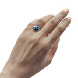 انگشتر نقره زنانه مدل فلاور کد 12371