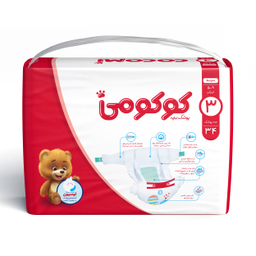 پوشک کودک کوکومی مدل اکو با لوسیون سایز 3 بسته 34 عددی