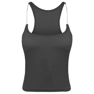 کراپ تاپ زنانه ماییلدا مدل بند سیلیکونی پددار کد 4980 رنگ خاکستری تیره