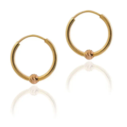 گوشواره طلا 18 عیار زنانه داریم مدل البرنادو 1 گوی رزگلد