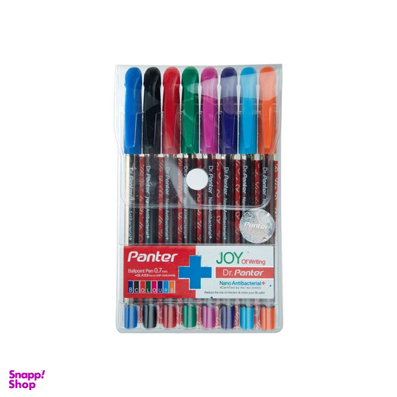 خودکار پنتر مدل PANTER ABP62974-WP8  سایز  0.7 میلی متر بسته 8 عددی رنگی