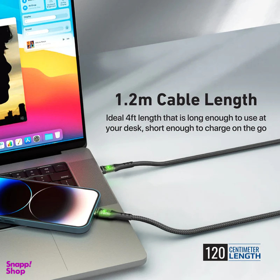 کابل USB-C به لایتنینگ پرومیت مدل TRANSLINE-CI.BLACK طول 1.2 متر