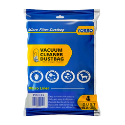 کیسه جاروبرقی روسو مدل پاکت میکرو نایلونی P3  فیلیپس کاست دار بسته 4 عددی