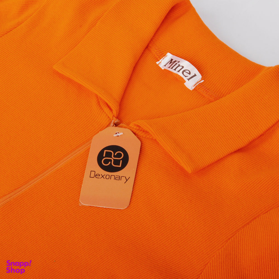 بادی آستین بلند زنانه دکسونری مدل 256004406 یقه دار رنگ نارنجی