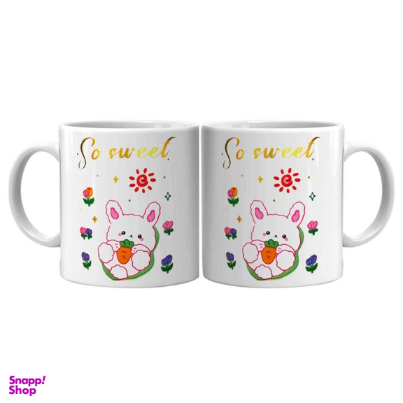 ماگ طرح خرگوش مجموعه 2 عددی به همراه خرس عروسکی