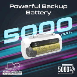 پاوربانک پرومیت مدل POWERUP-DUO ظرفیت 5000 میلی‌ آمپر ساعت