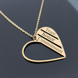 گردنبند زنانه گيلواره زراوشان مدل قلب دوستی کد A26 رنگ طلایی