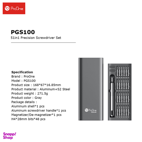 ست پیچ گوشتی سیلندری پرووان مدل PGS100 بسته 51 عددی
