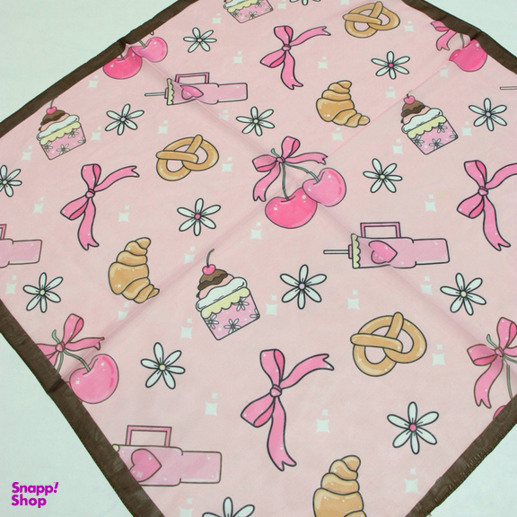 روسری دخترانه آنالیا مدل نخی طرح کروسان کد 10185