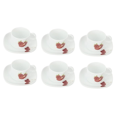 ست فنجان و نعلبکی 12 پارچه چینی زرین ایران مدل هما کلاس تروپیکال درجه یک