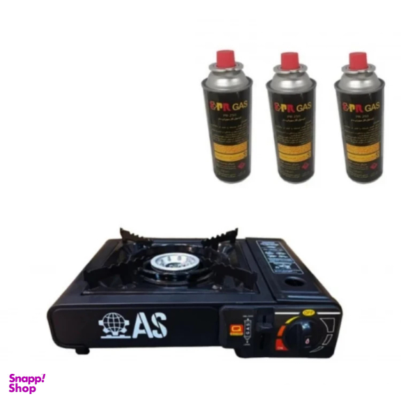 اجاق سفری مدل AS به همراه 3 عدد کپسول گاز هانست