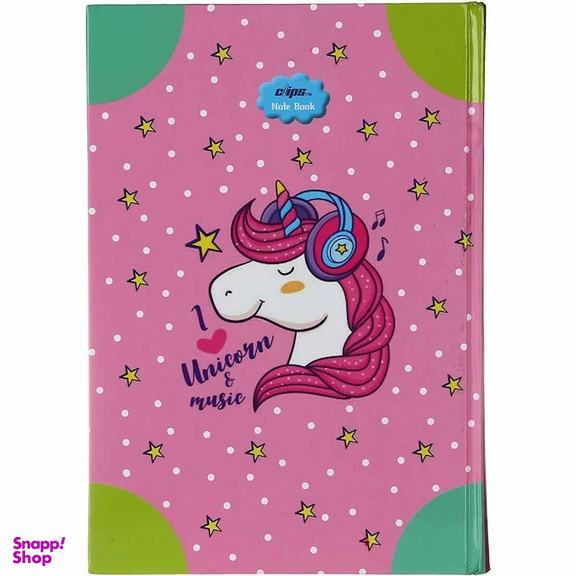 دفتر مشق 160 برگ کلیپس طرح Unicorn Music کد 0193