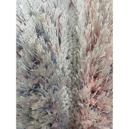 فرش ماشینی بزرگمهر مدل شگی 3D کد 55015 رنگ طوسی نقره ای