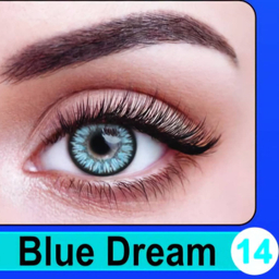 لنز چشم پرو نیو ویژن شماره 14 رنگ آبی دور مشکی به همراه جای لنز